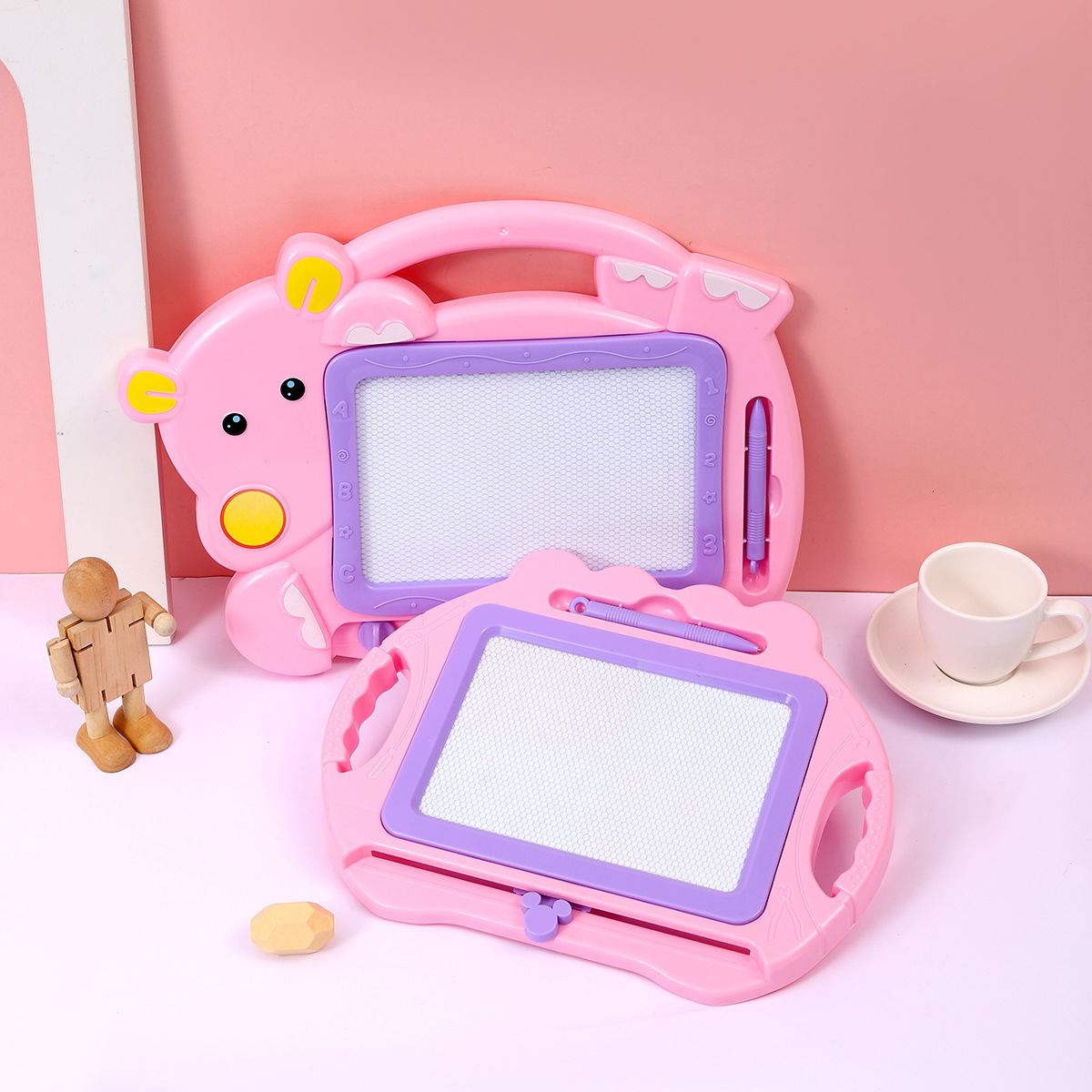 Hippopotamus drawing and writing board, wholesale of children's magnetic drawing boards, abacus geometric stamps, graffiti boards, magnetic writing boards, and educational toy manufacturers details Picture