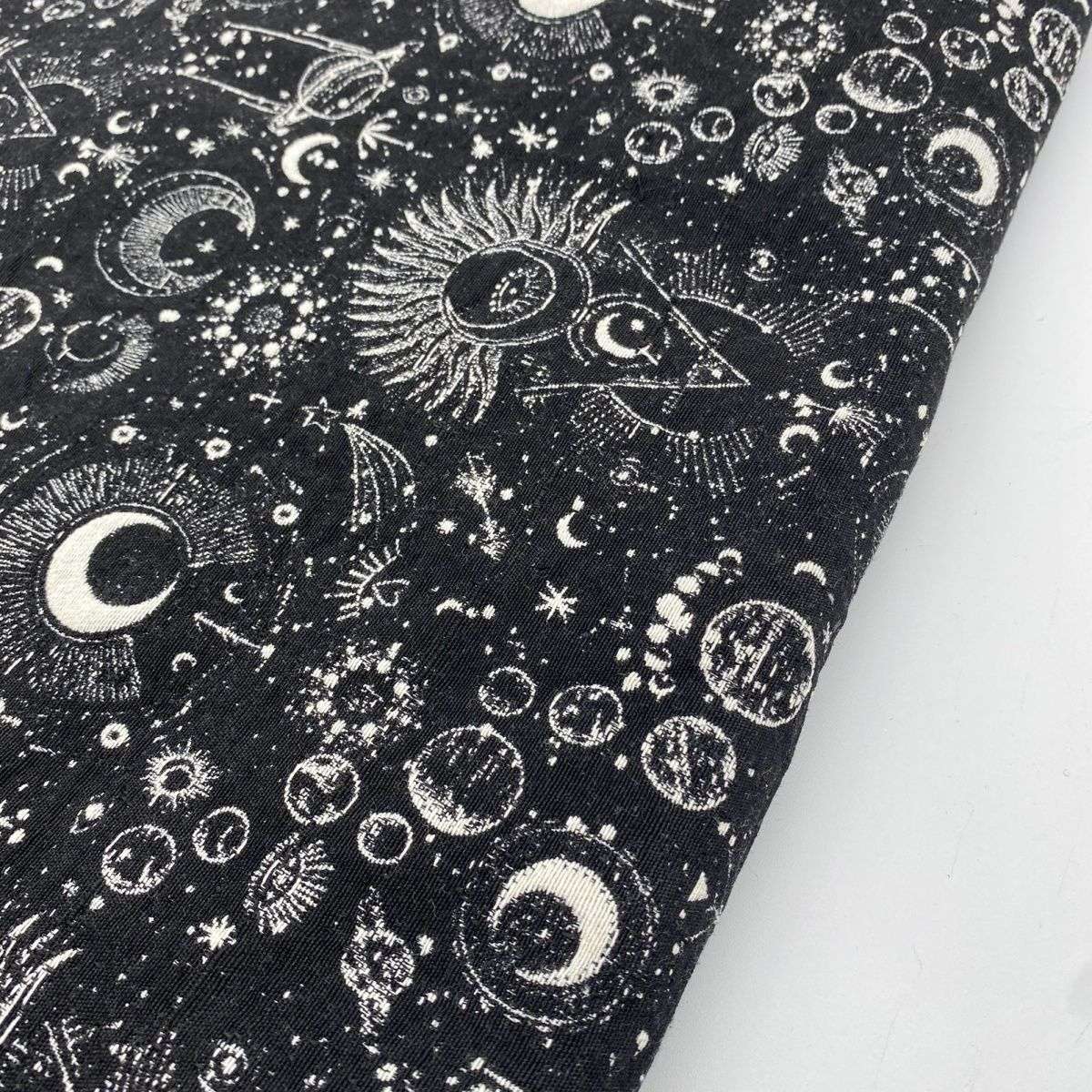 ins韩风 黑白简约抽象星空璀璨织绣提花时装面料布料白底实物图