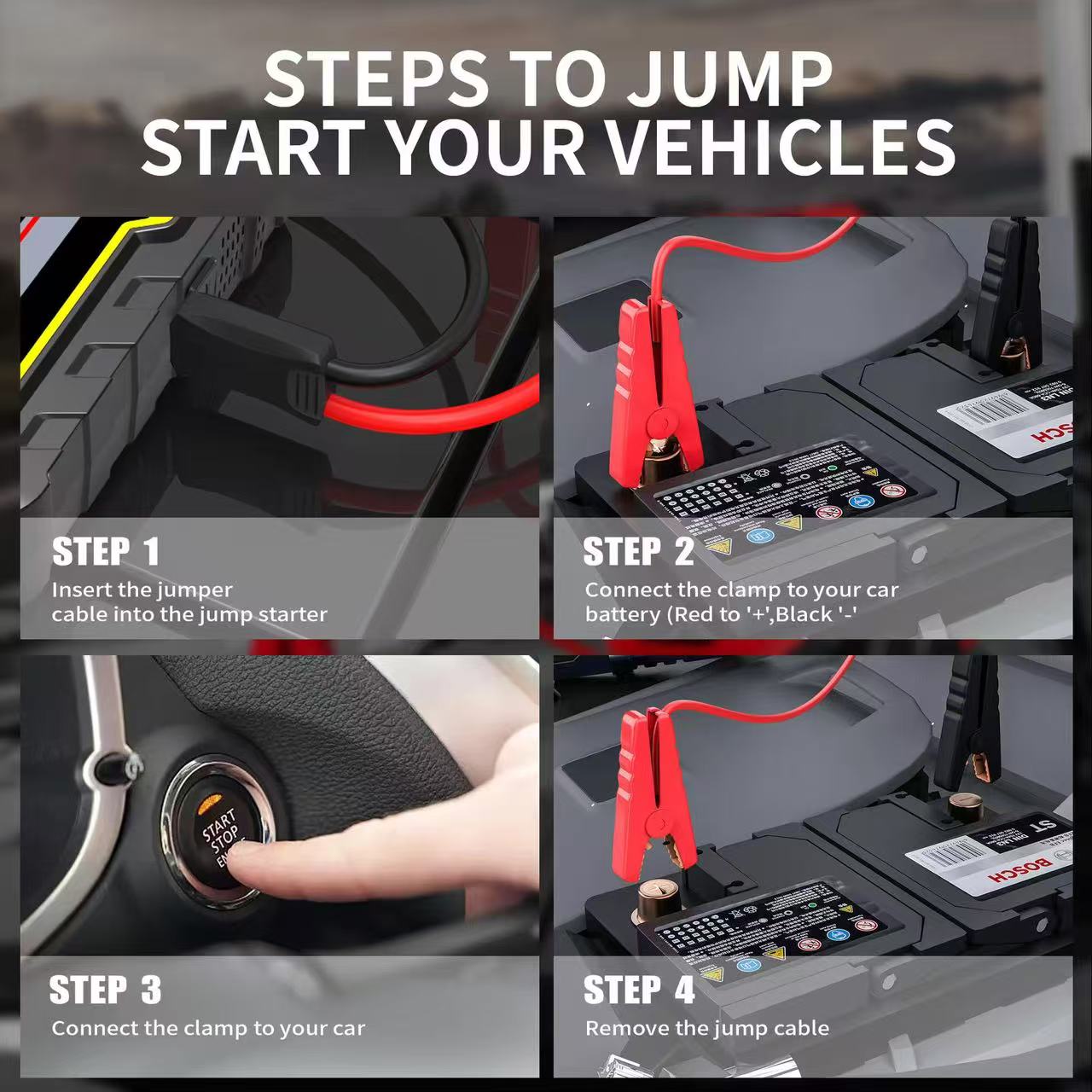 汽车应急启动电源12V车载便携式无线充气泵多功能手机充电照明详情2