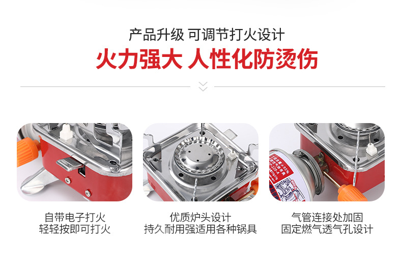 迷你烧烤炉 户外便携式折叠小方炉 野炊气罐炉野营卡式炉厂家批发 详情图3