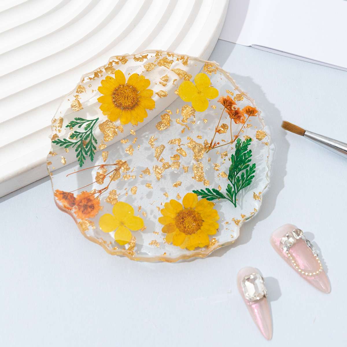 Dried flower series, gold foil series, nail art color palette, nail art display board, color matching display, resin nail art color matching detail image 6