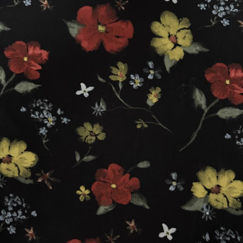 春夏季新款花卉碎花气质优雅印花布料上衣衬衫连衣裙半身裙子面料白底实物图