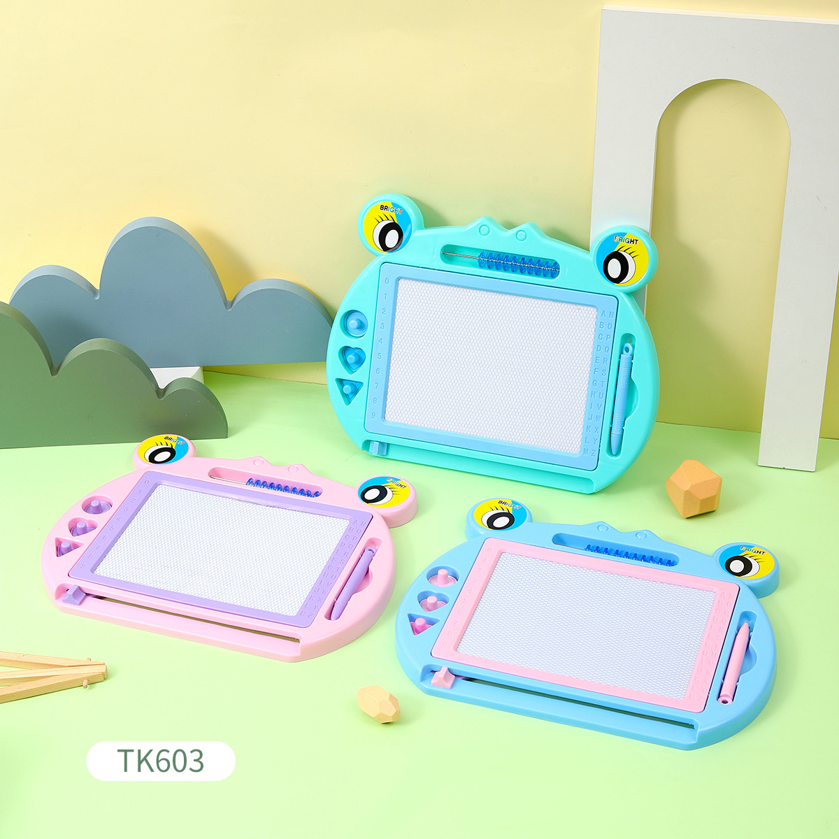 Jingjing children's drawing board, magnetic writing board, colorful children and toddlers, 3-5 years old baby doodling toys manufacturer wholesale cartoon children's handwriting board Item Picture