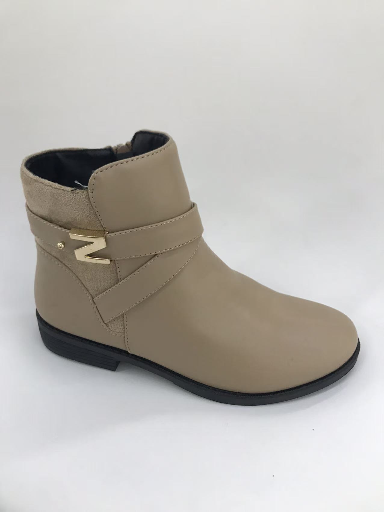 Ethnic style boots for women, spring and autumn long yellow leather shoes, fashionable and casual ethnic style large-sized boots full figure