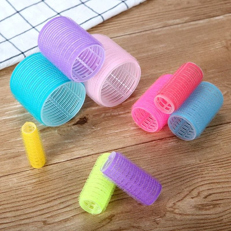 Air bangs curling iron solid color fixed lazy person curling iron style Simple self-adhesive hair curling iron Hollow curls