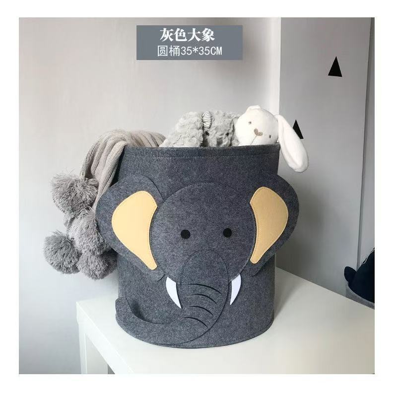 Wholesale infant and toddler hedgehog felt storage buckets, household dirty clothes baskets, large-capacity foldable sundries baskets, cartoon Specification image