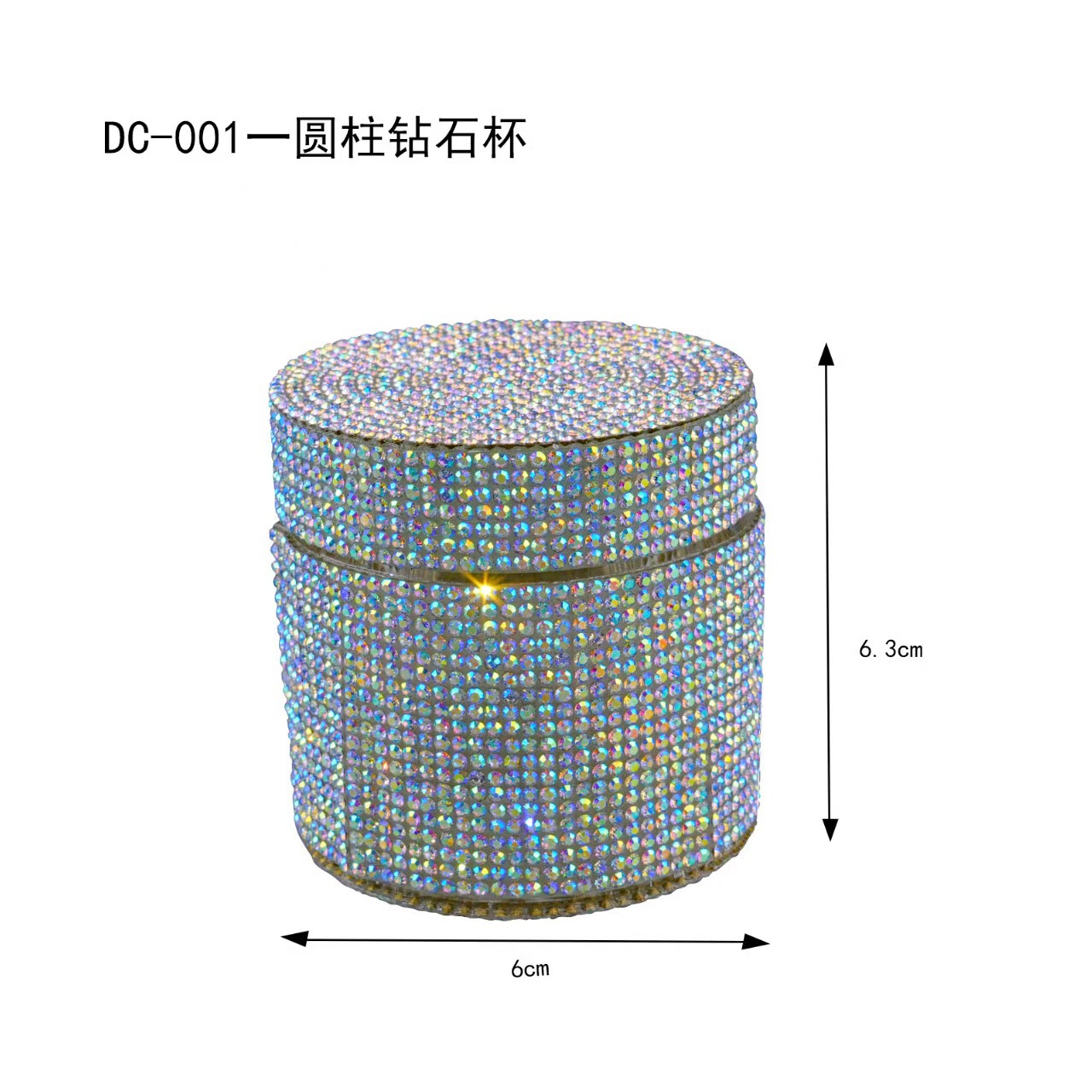 Nail art crystal cup, high-end pen cleaning cup, square transparent glass cleaning container full of diamonds, covered cup, jewelry cup detail image 3