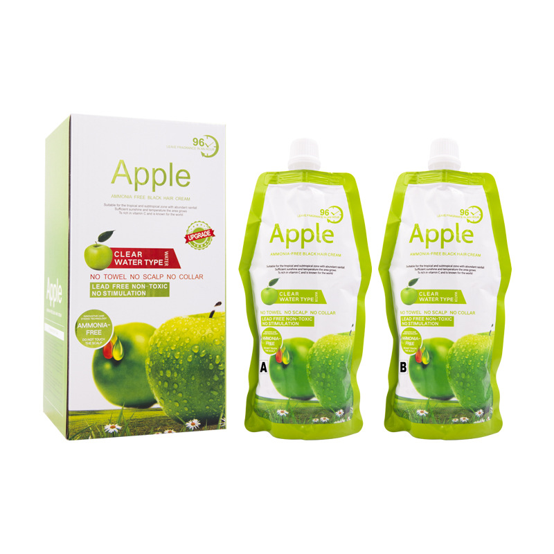 清水黑油染发剂苹果apple自然黑色染发膏剂不沾头皮通用天然植物染发剂男女染