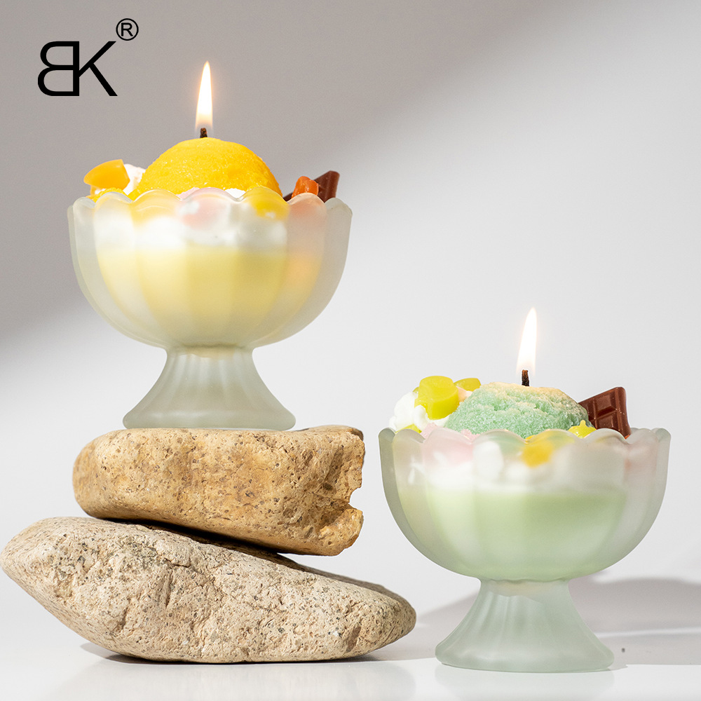Fruit Ice Cream, Creative And Exquisite Shape, Yogurt Cup, Soy Wax, Birthday Gift, Souvenir, Scented Candle, Scented Candle, Scented Soy Wax Application Scenario