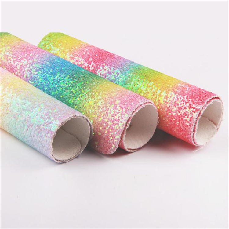 Wholesale rainbow gradient pu leather, golden lion artificial leather, suitable for luggage, shoe materials and decorative leather Application Scenario