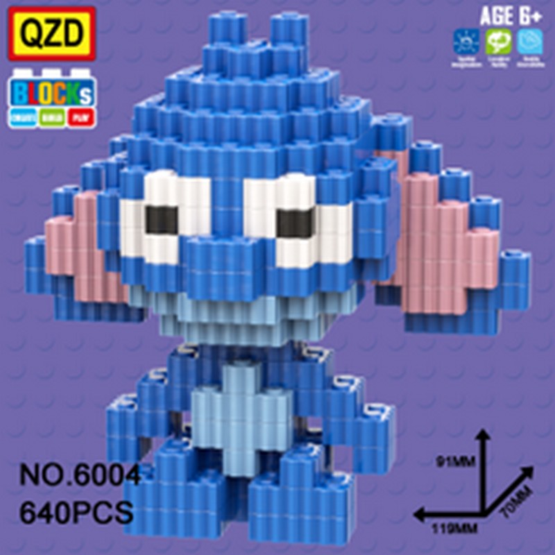 6004兼容乐高小颗粒动画卡通公仔积木儿童科教益智拼装玩具创意 DIY串联积木多国热卖送礼好物 亲子互动趣味拼搭玩具