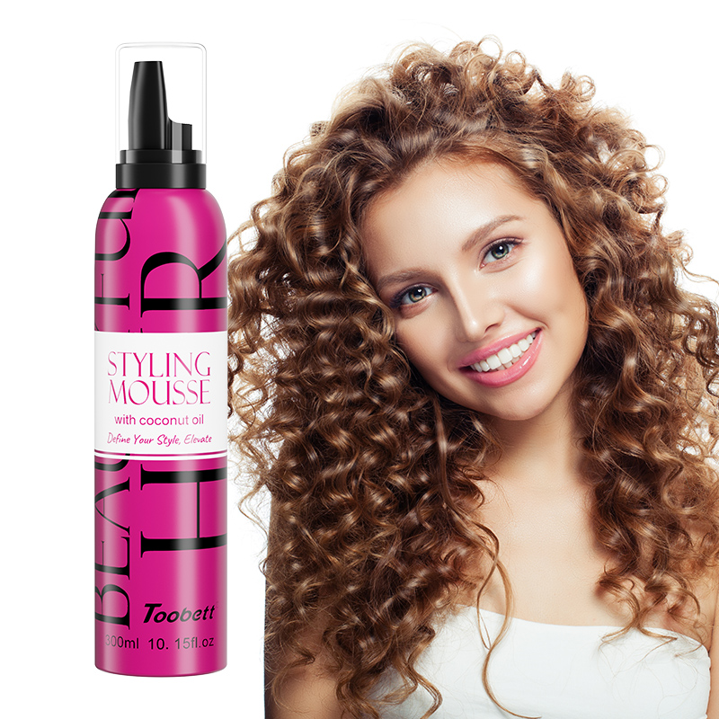 Para el cabello Mousse foam Hair Mousse larga duración fuerza plástica mousse voluminosa rizos enriquecidos con aceite de coco