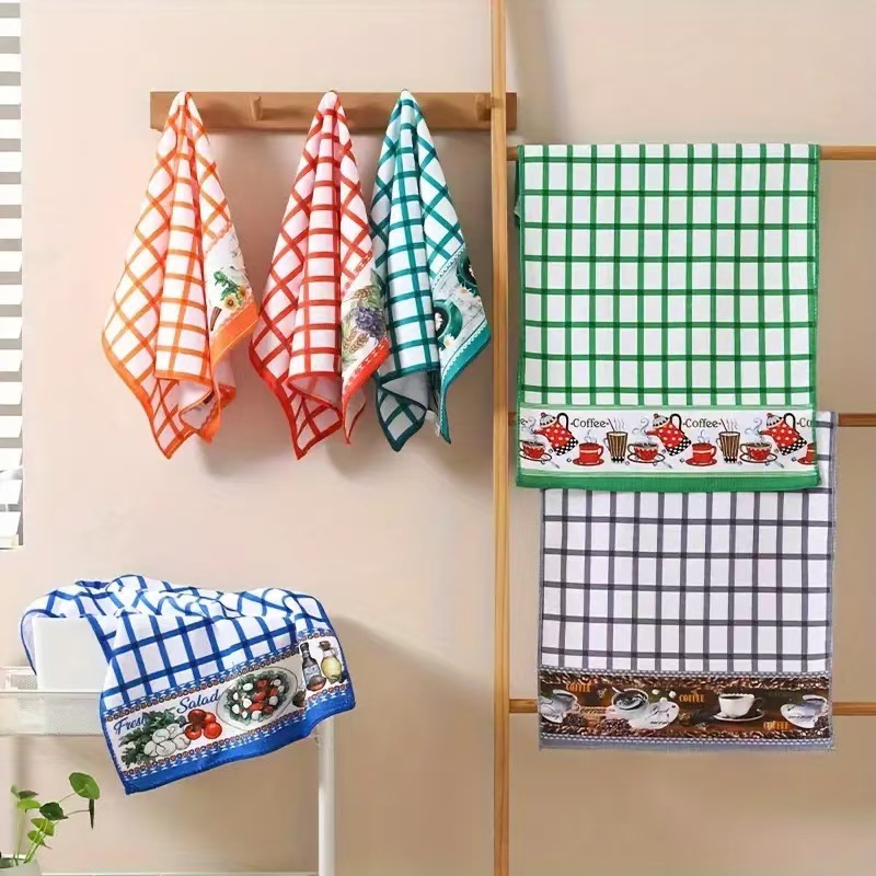 【40*58CM】清洁毛巾抹布花格子抹布超细纤维抹布厨房专用抹布吸水不易掉毛