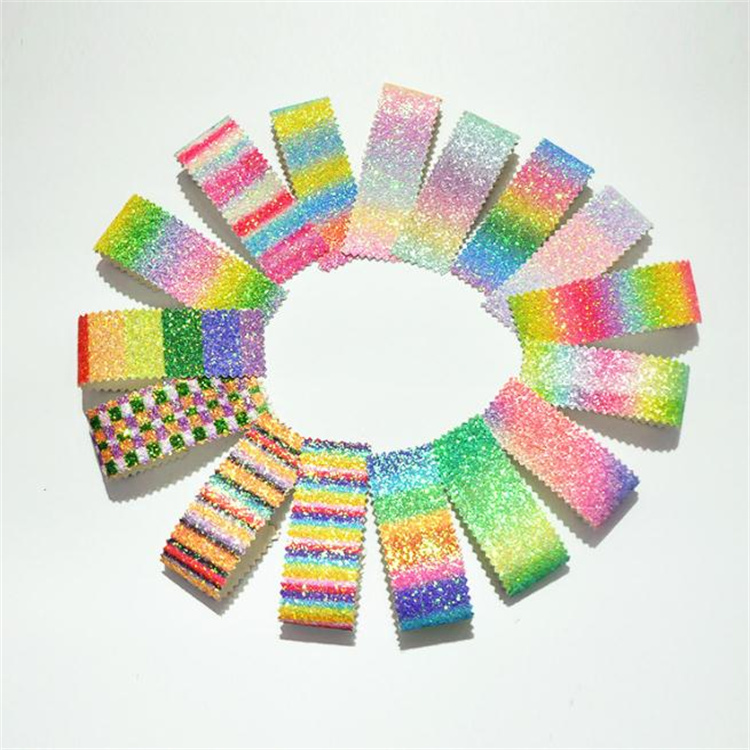 Wholesale rainbow gradient pu leather, golden lion artificial leather, suitable for luggage, shoe materials and decorative leather detail image 2