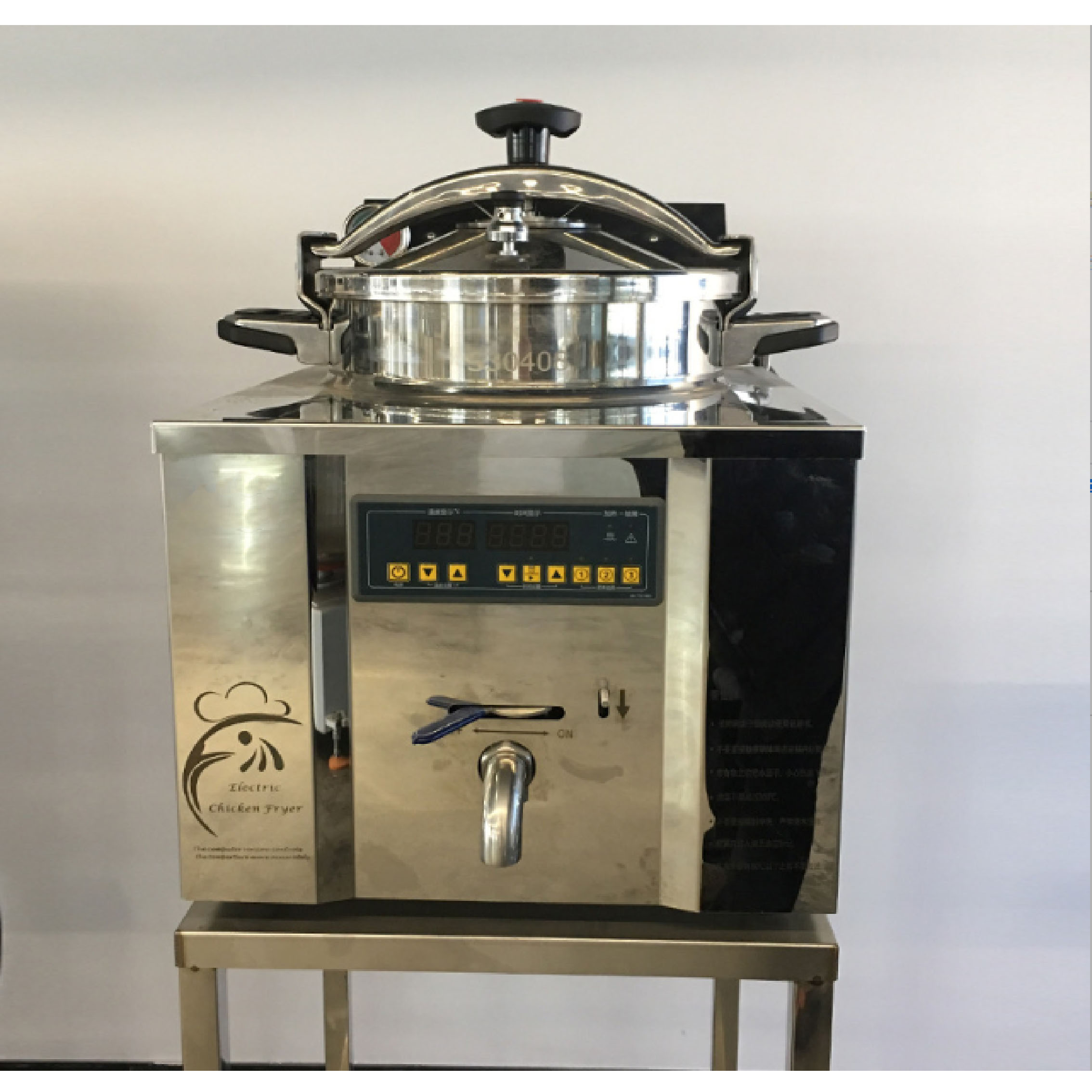 22L stainless steel pressure fried chicken stove, countertop electric fryer, single-cylinder high-pressure fryer details Picture