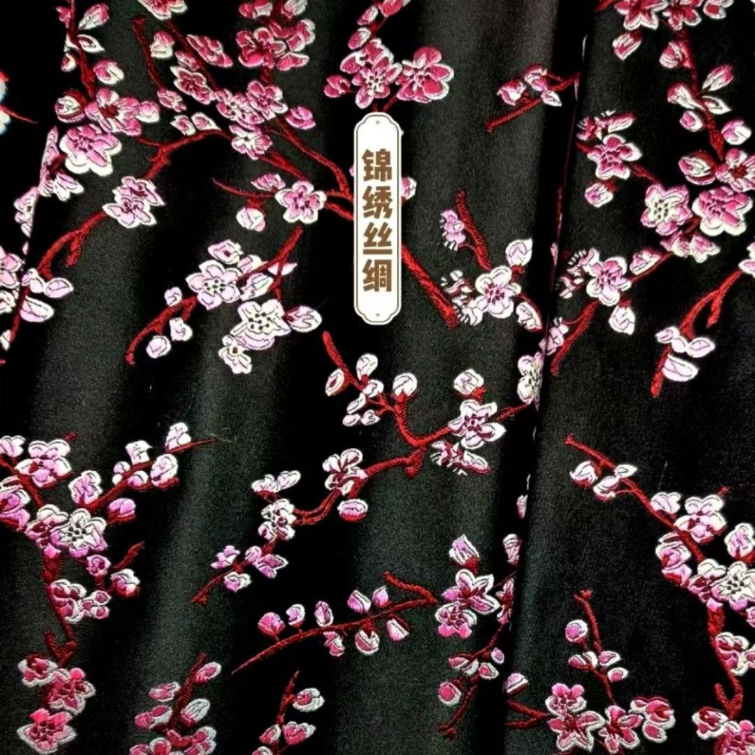 High-end bridal dress, cheongsam, Chinese-style clothing fabric, plum blossom ancient costume, Hanfu, Tang costume, ethnic performance fabric Specification image