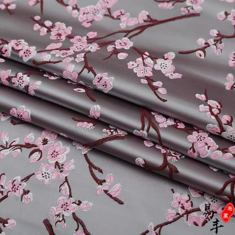 High-end bridal dress, cheongsam, Chinese-style clothing fabric, plum blossom ancient costume, Hanfu, Tang costume, ethnic performance fabric Item Picture