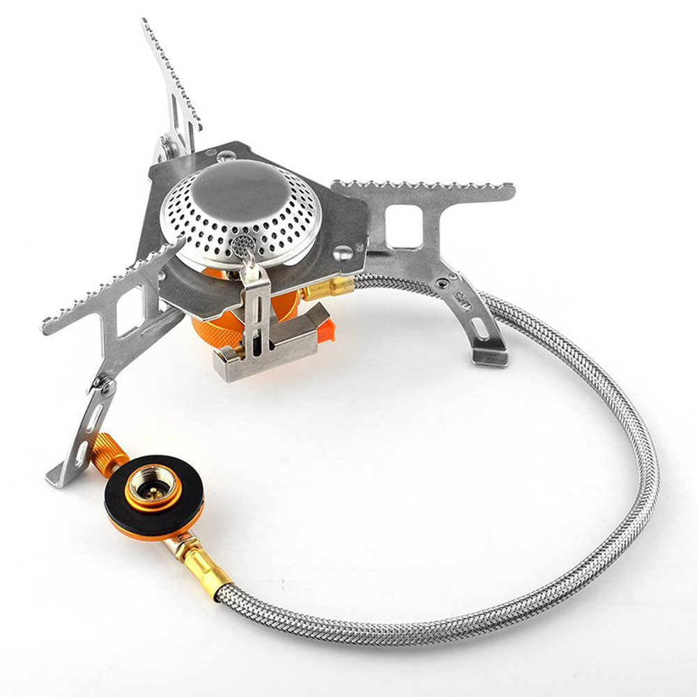 Split camping gas stove, portable picnic flat gas stove, electronic burner head, outdoor burner head stove