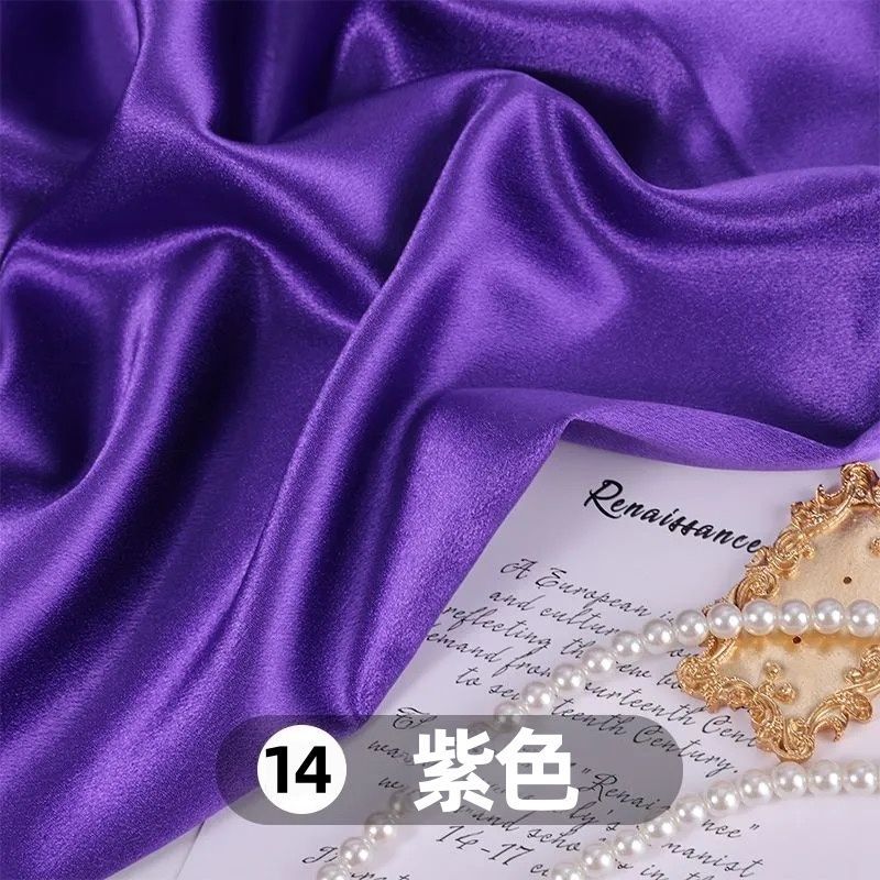 高档加厚水晶缎面料仿真丝醋酸绸缎礼服装连衣裙子拍照背景布料细节图