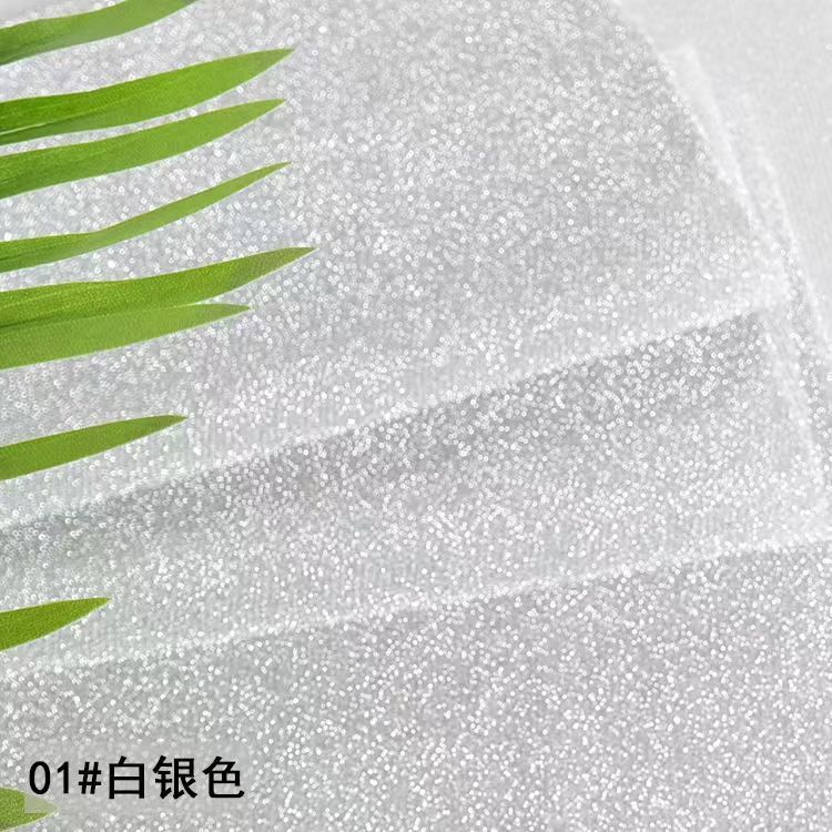 金银颗粒满天星亮丝闪光纱炫彩印度纱布料礼服摄影背景布服装面料白底实物图