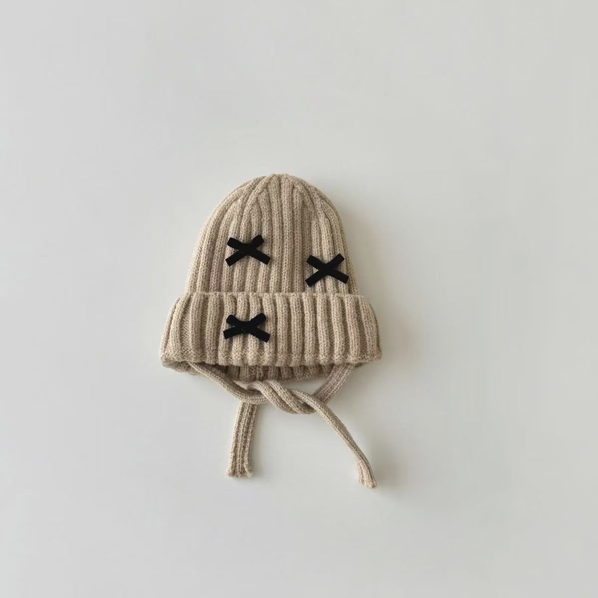 New autumn and winter styles of baby black woolen hats, children's hats, warm hats for girls and boys, ear-protecting hats for toddlers, cold hats and knitted hats pic 8