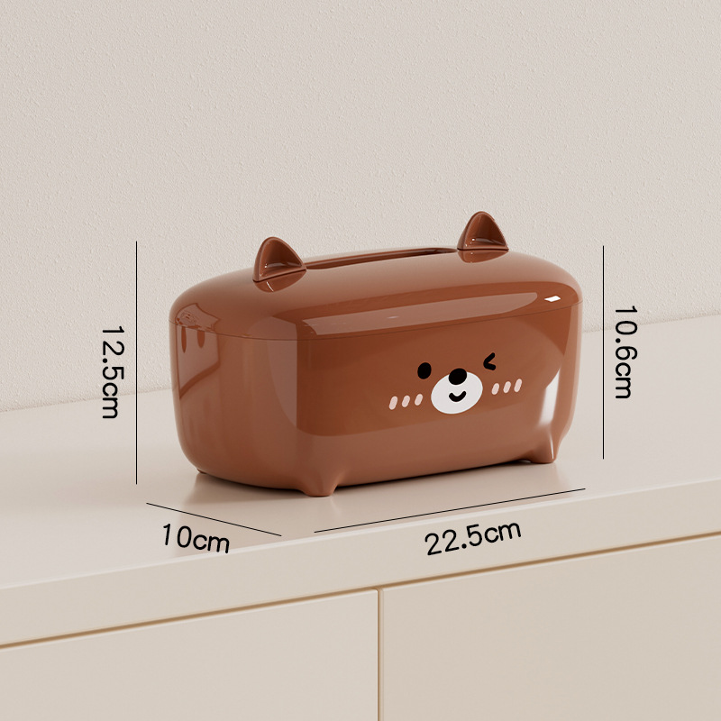 J192-JLG2503501 Desktop tissue box, tissue storage box, cartoon animal tissue box, dust-proof and water-proof Application Scenario