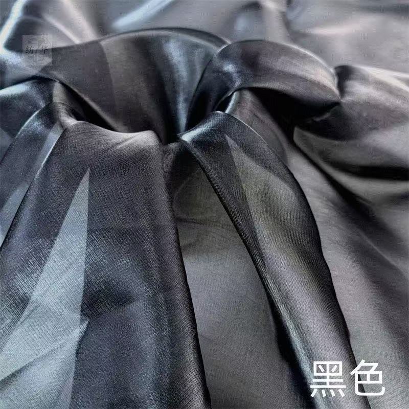 百合缎颜色百合段小清风欧根纱现货童装女装汉服面料结婚庆布景细节图