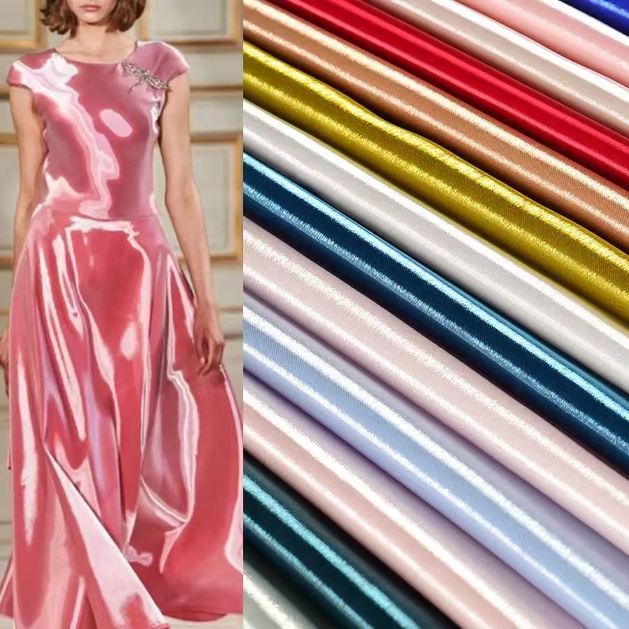 High-end water-polished satin fabric clothing for wedding dresses and stage costumes Item Picture