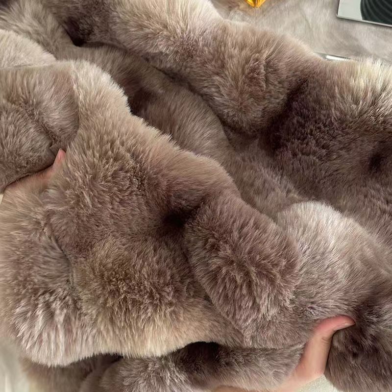 Rabbit fur blanket, long-haired nap blanket, thickened sofa blanket for winter Item Picture