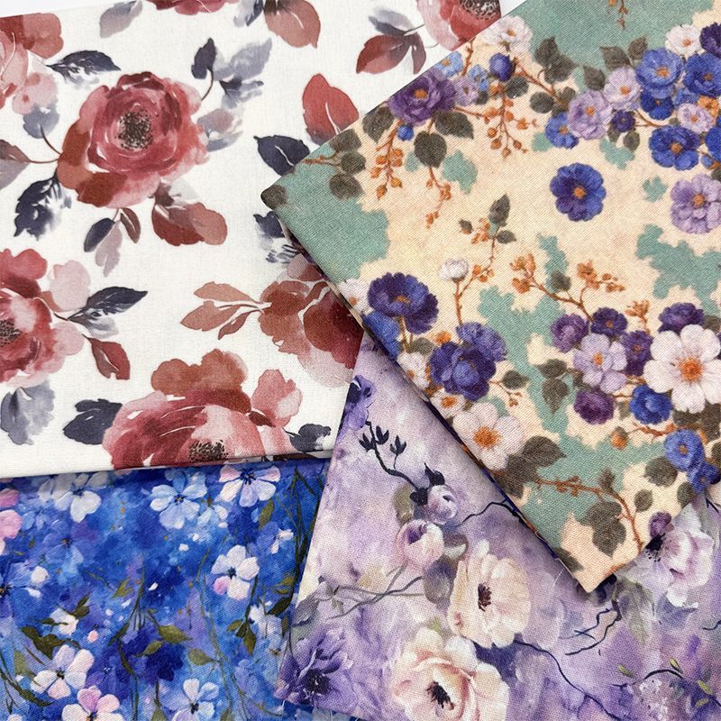 花卉繁花系列印花布加密棉麻布料装饰diy手工布头包书布桌布面料产品图