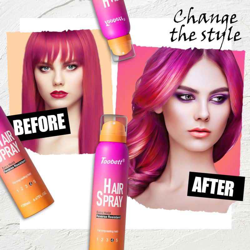 Spray de pelo Extra Hold OEM ODM OBM gel de pelo spray super fuerte rápido de fijación de larga duración mantener el cabello gel de estilo Application Scenario