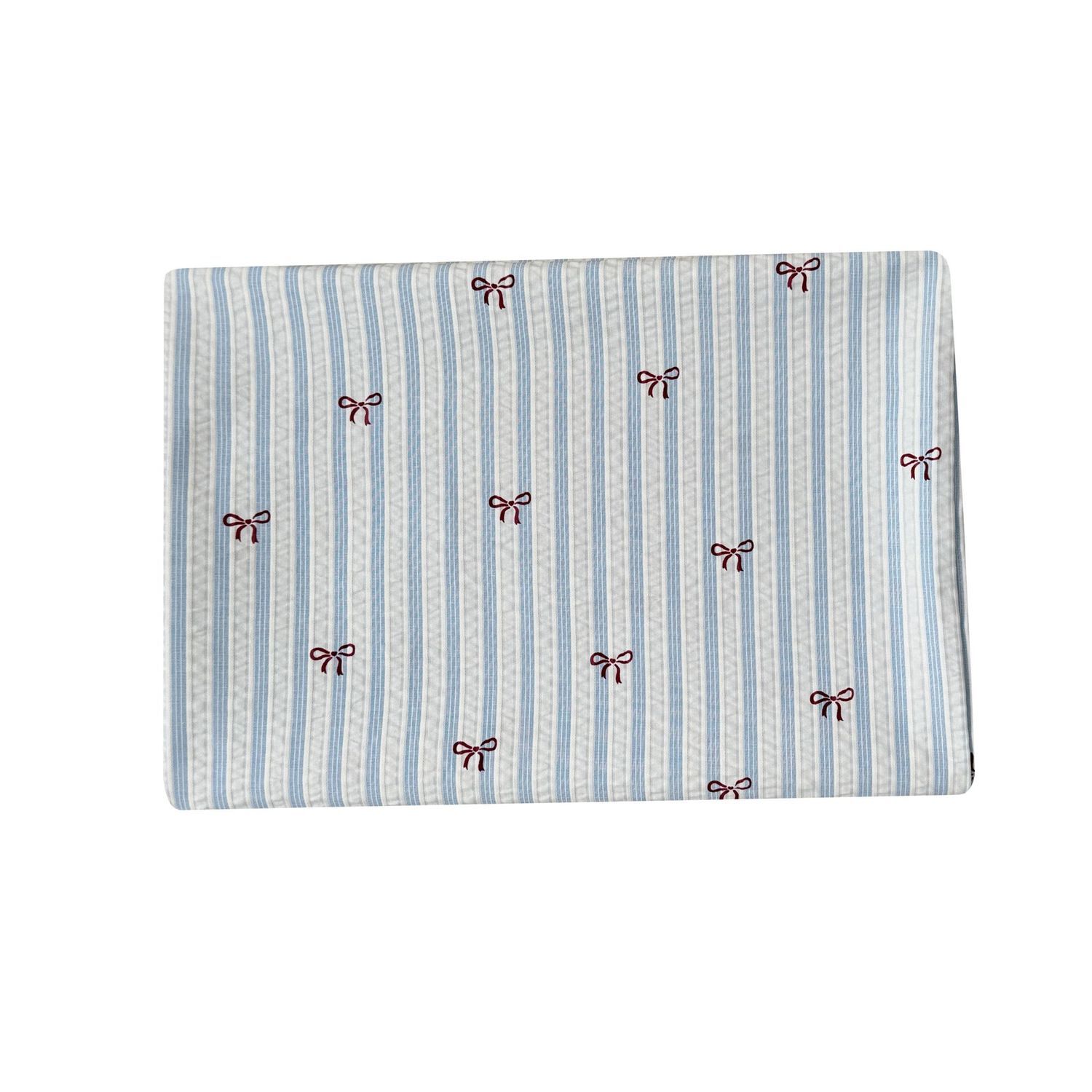 ins Korean-style striped bow printed polyester-cotton fabric for women's shirts, dresses and children's clothing Item Picture
