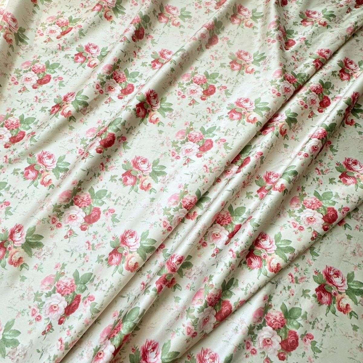 米底牡丹印花醋酸混纺柔光缎顺滑夏衬衫连衣裙旗袍套装抱枕面料产品图