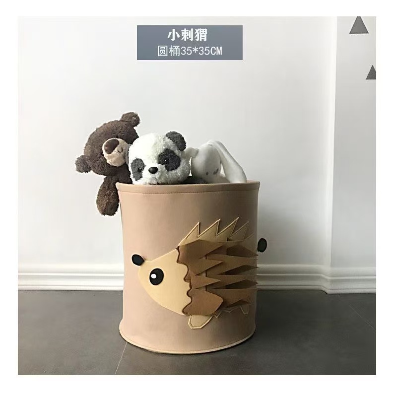 Wholesale infant and toddler hedgehog felt storage buckets, household dirty clothes baskets, large-capacity foldable sundries baskets, cartoon