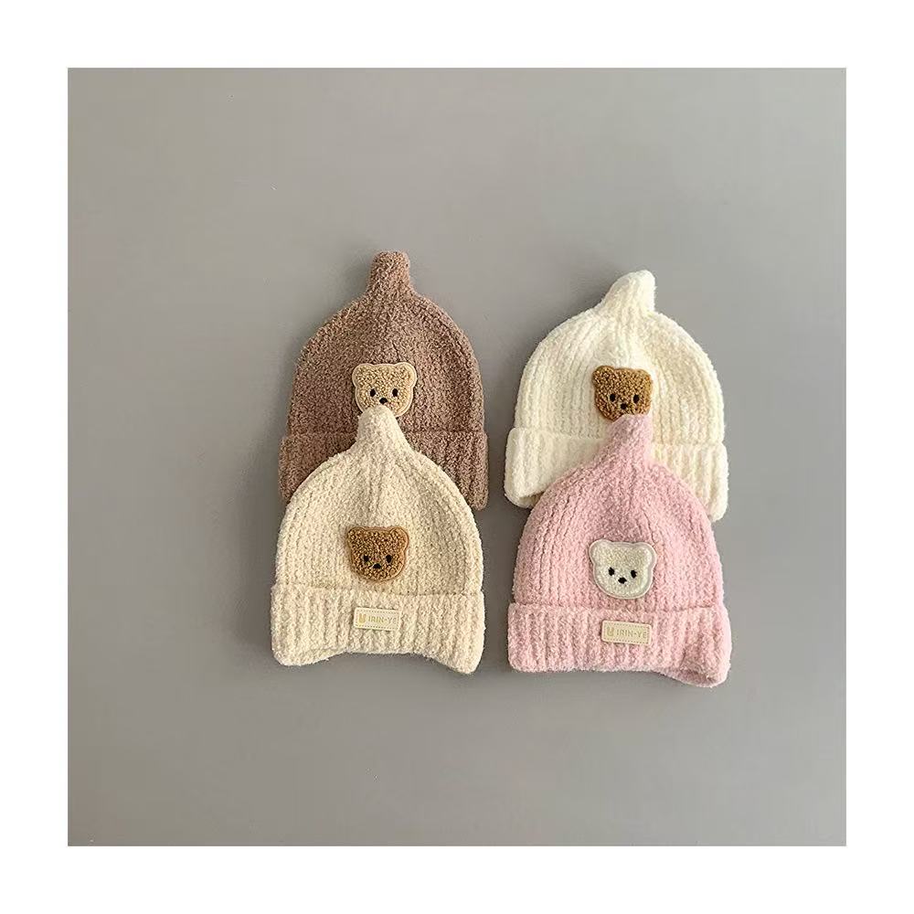 Cold-proof and warm thickened ear-protecting hats for newborns and children, hooded hats, autumn and winter baby hats, baby hats, woolen hats, knitted hats