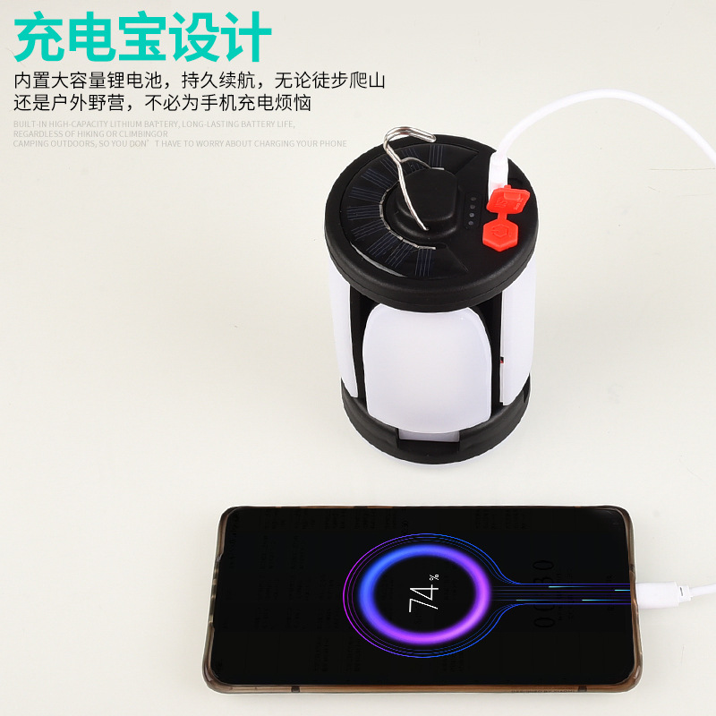 Folding four-leaf solar camping lamp, USB charging camping lamp, high-intensity outdoor camping lamp, emergency light, street stall lamp Application Scenario