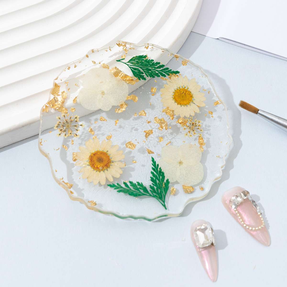 Dried flower series, gold foil series, nail art color palette, nail art display board, color matching display, resin nail art color matching detail image 3