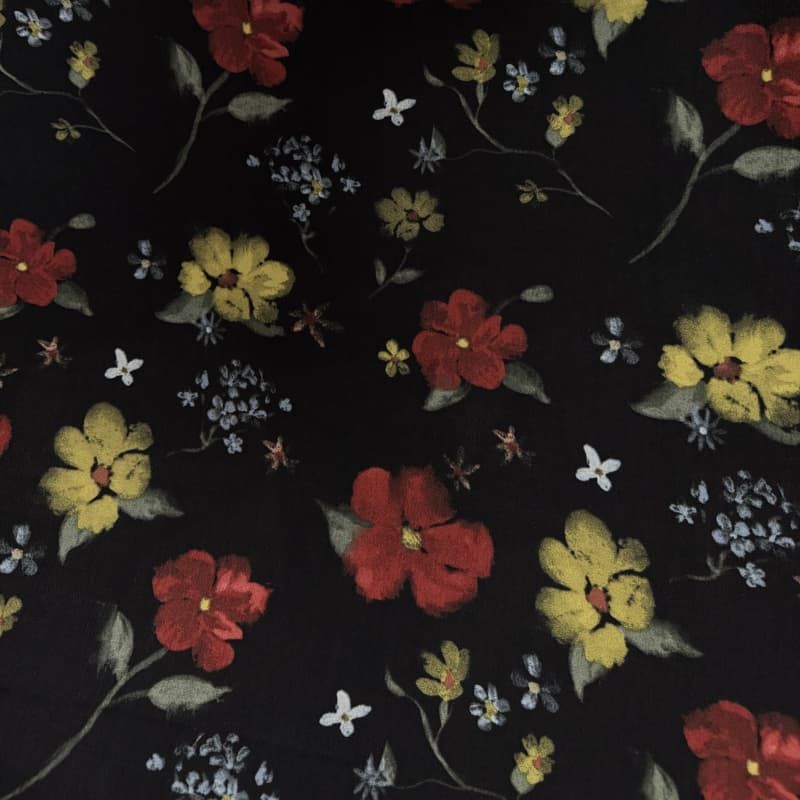 春夏季新款花卉碎花气质优雅印花布料上衣衬衫连衣裙半身裙子面料细节图