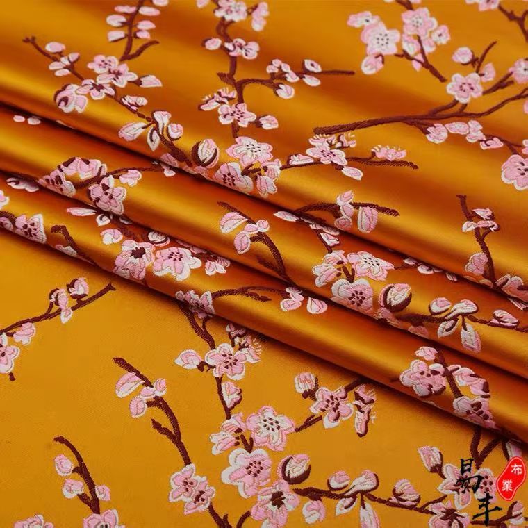 High-end bridal dress, cheongsam, Chinese-style clothing fabric, plum blossom ancient costume, Hanfu, Tang costume, ethnic performance fabric details Picture