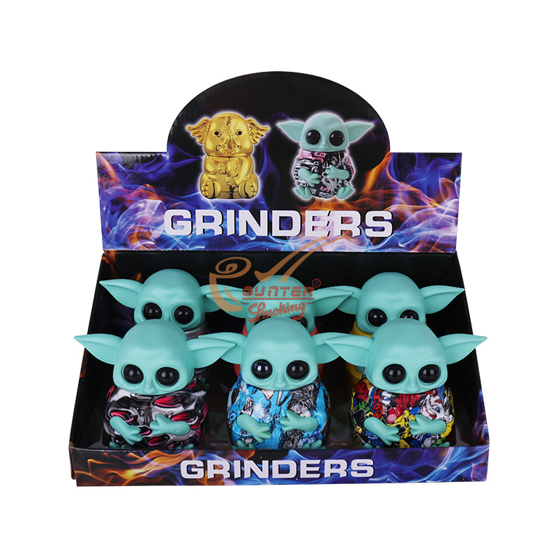 卖锌合金犹达磨烟器 创意卡通水转印金属研磨器grinder详情2