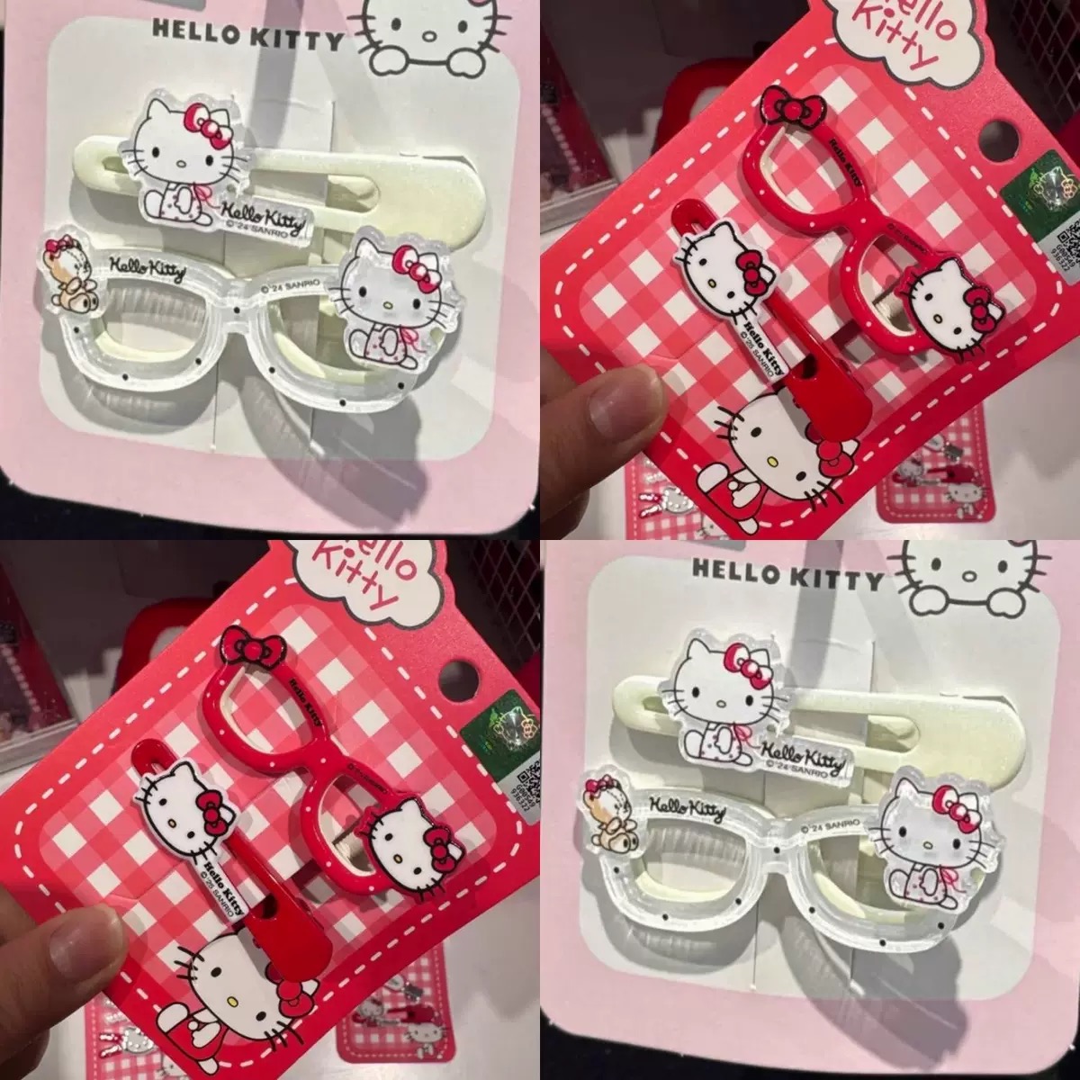 卡通KT猫发卡女宝宝碎发夹防滑不伤发公主风可爱蝴蝶结刘海夹