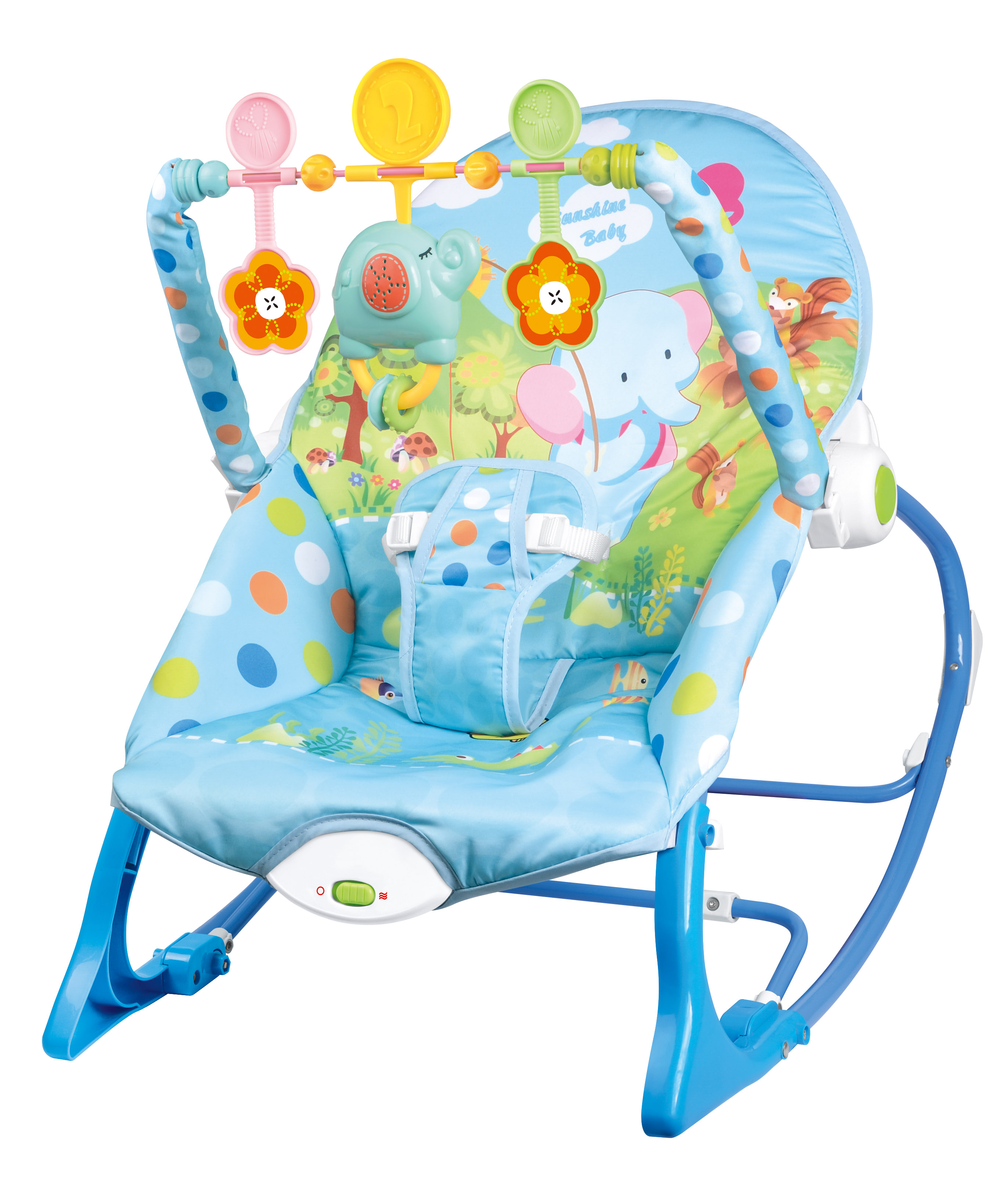 The baby electric rocking chair can be used for sitting or lying down. It vibrates and swings with music and is a popular rocking chair on e-commerce platforms Specification image