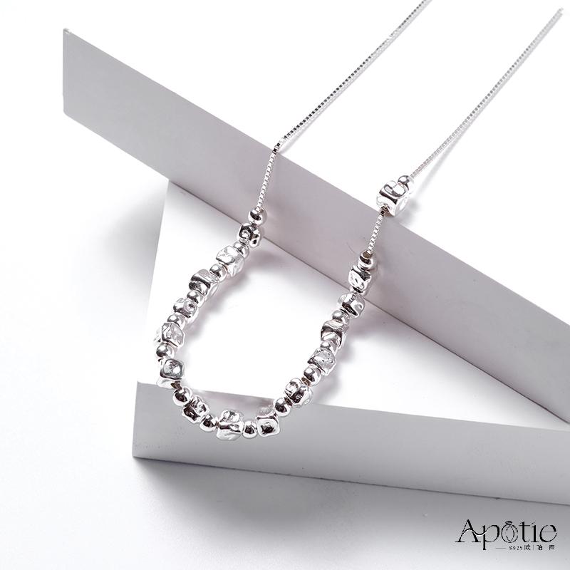 APOTIE Opti Versatile Smile Broken Silver Round Snake Bone Necklace Specification image
