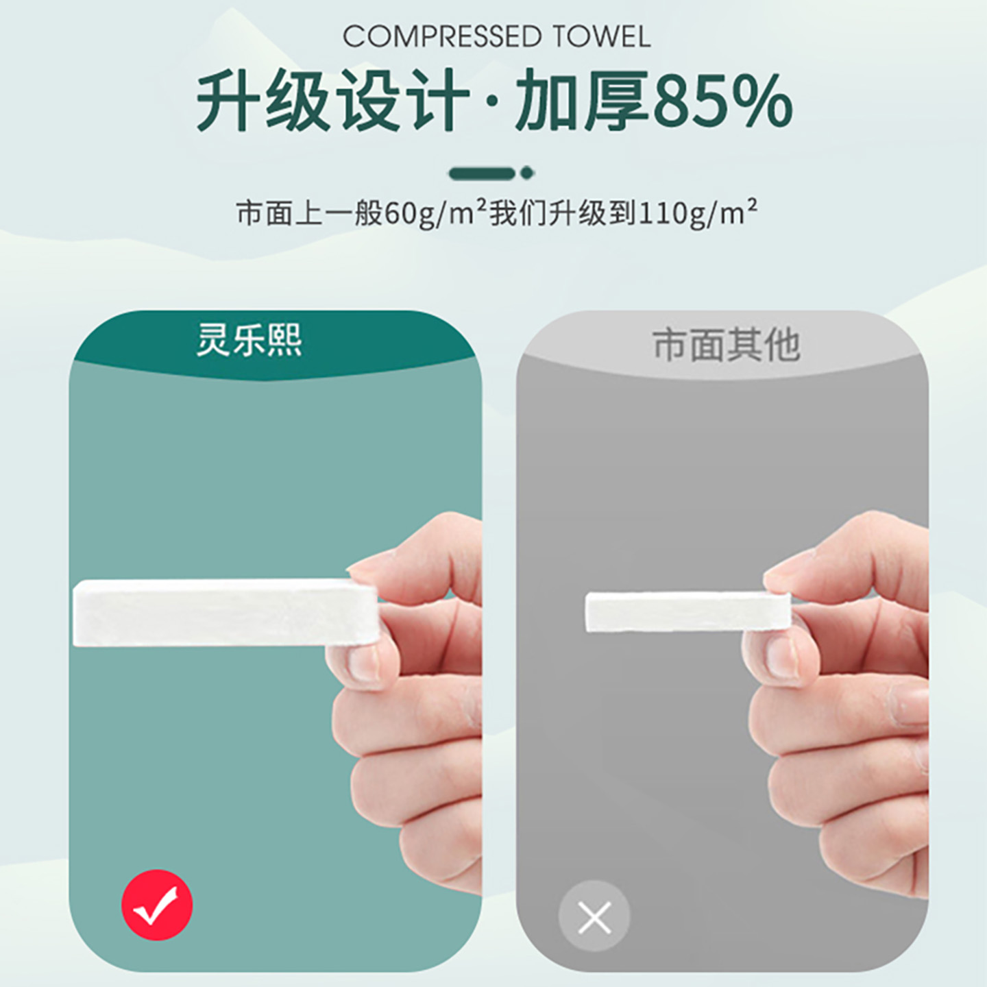 Thickened and enlarged disposable facial cleanser and face towel, portable travel-sized hotel compressed towel, individually packaged 1 pack of 20 pieces, size 32*26cm details Picture