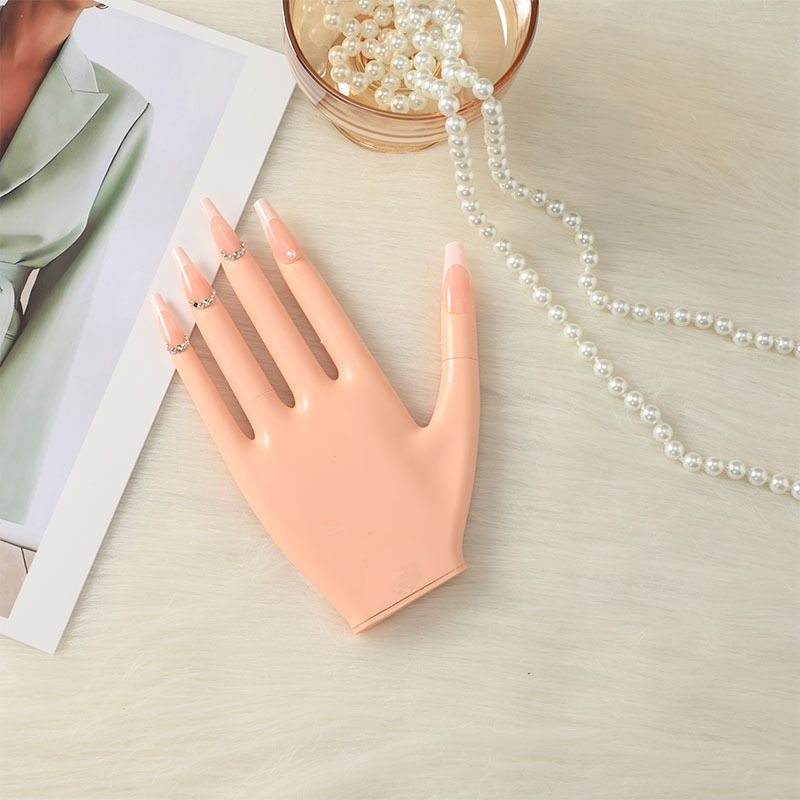 The new detachable practice prosthetic hand for nail art is made of silicone with movable palm and fingers and nail plates Application Scenario