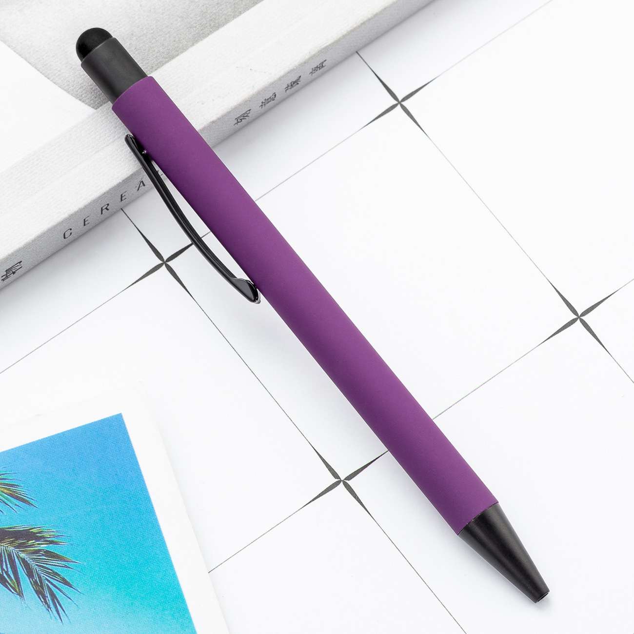 触屏喷胶金属圆珠笔按动办公文具触屏笔商务礼品笔广告礼品笔可做logo详情图12