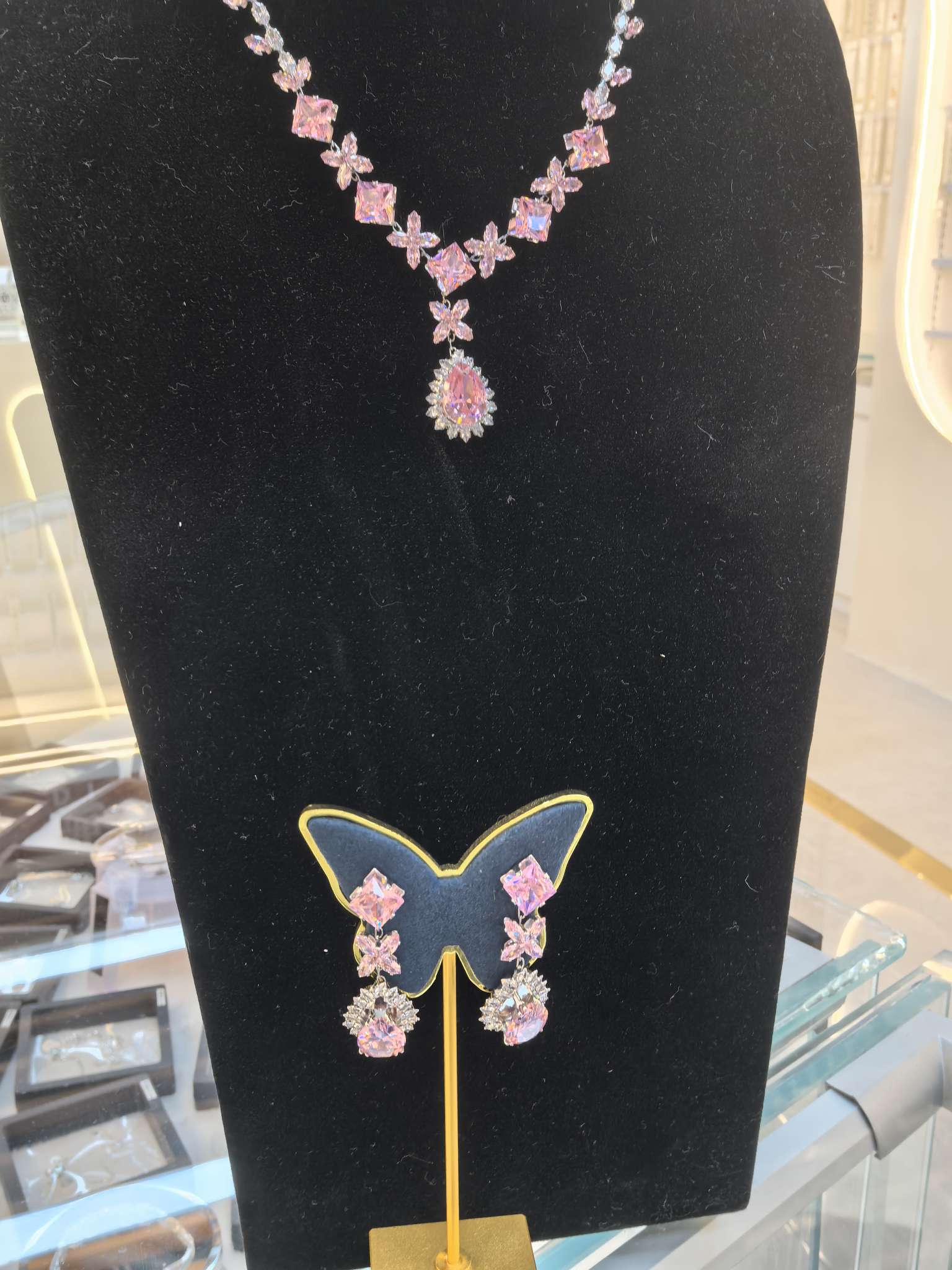 闪耀水晶套链耳环两件套  首饰套装  时尚百搭  女款礼品