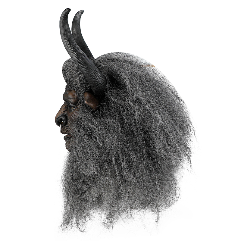The mysterious Bull Demon king mask, with long black hair and curved nose rings, is eerie and awe-inspiring Item Picture