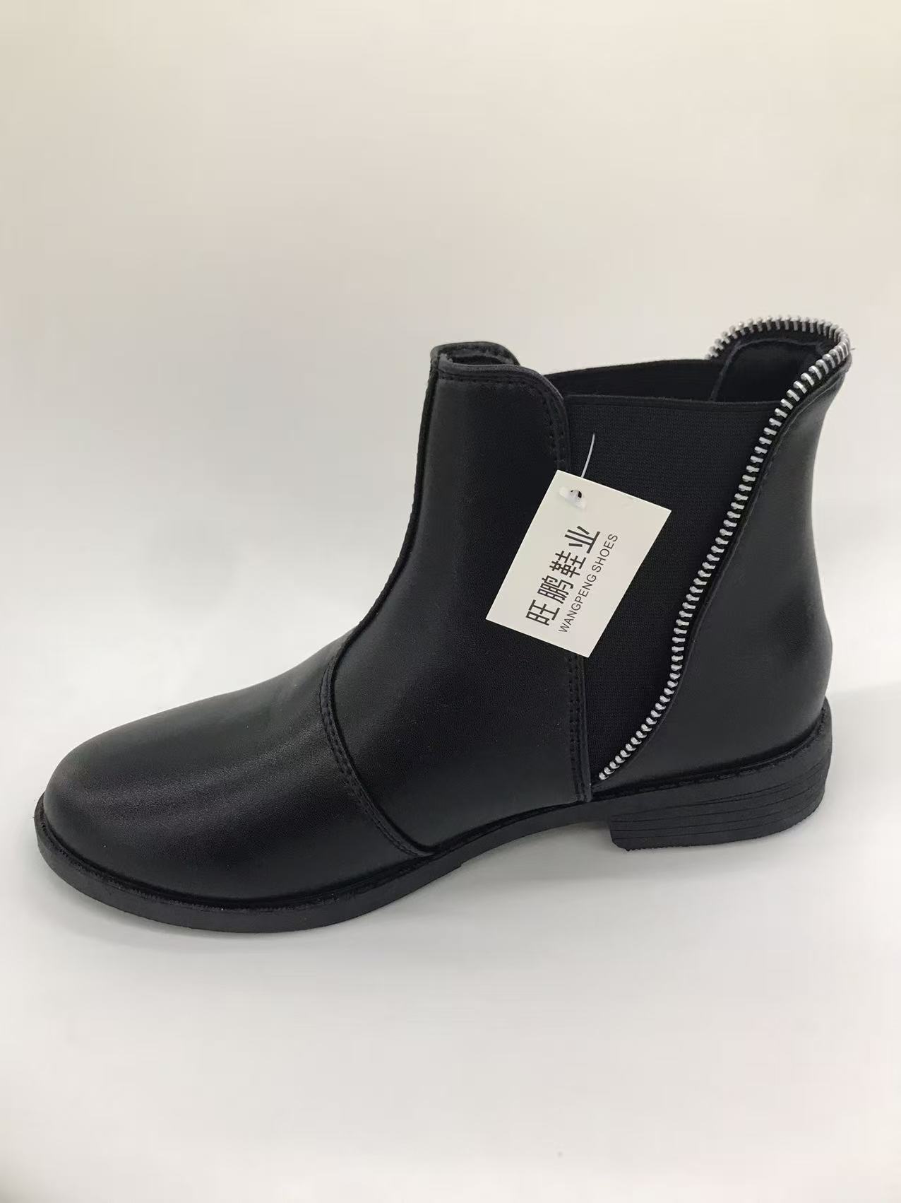 Style boots for ladies, spring and autumn, long yellow leather shoes, fashionable and casual, ethnic style, large-sized boots, upper, fake zipper details Picture