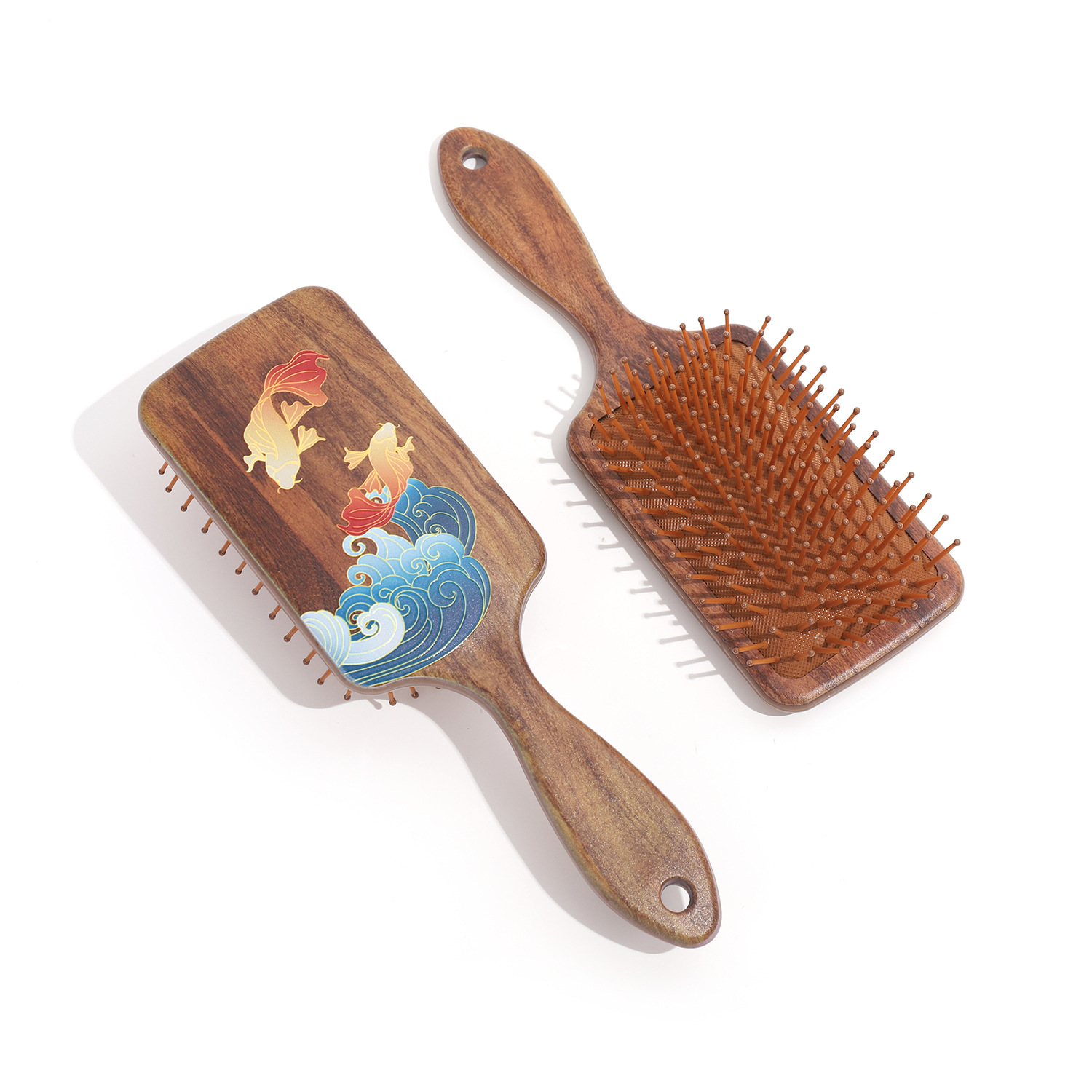 Baihe wood grain wood texture printed multi-functional hair care, hair smoothing, scalp massage without hair damage, hair protection airbag comb Application Scenario